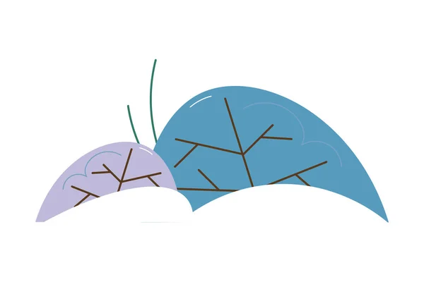 Bäume oder Pflanzen im Winter mit blauem Schnee bedeckt — Stockvektor