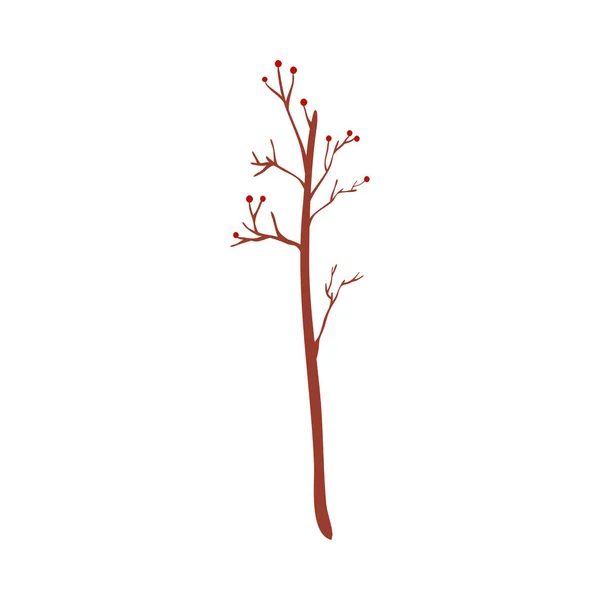 Silhouette des trockenen Herbstes, eleganter Baum mit Blättern — Stockvektor