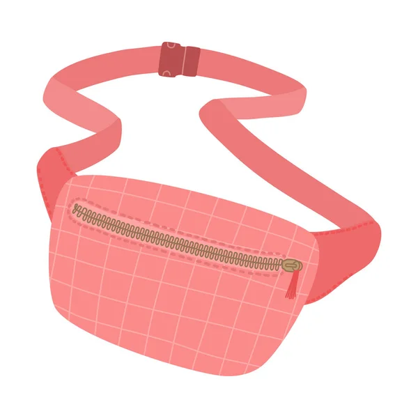 Rosa elegant casual hip bag med dragkedja för dagligt slitage — Stock vektor