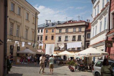 Lublin, Polonya - 19 Ağustos 2017: Street, Lublin, Polonya