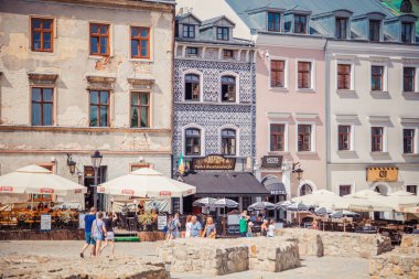 Lublin, Polonya - 19 Ağustos 2017: Street, Lublin, Polonya