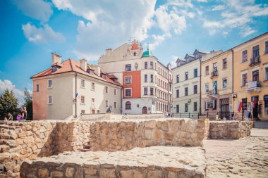 Lublin, Polonya - 19 Ağustos 2017: Street, Lublin, Polonya