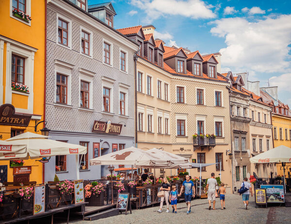 Lublin, Poland - August 19, 2017: Street in Lublin, Poland