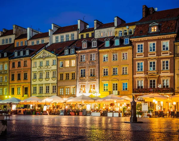 Market Square Night Warsaw Poland — Stock Photo, Image