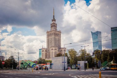 Varşova, Polonya - 21 Ağustos 2017: Kültür Sarayı ve bilim, Varşova, Polonya 