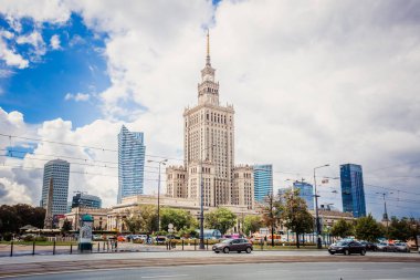 Varşova, Polonya - 21 Ağustos 2017: Kültür Sarayı ve bilim, Varşova, Polonya 