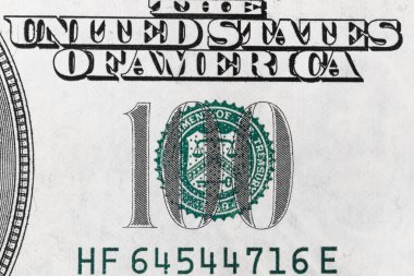 100 dolarlık banknot closeup
