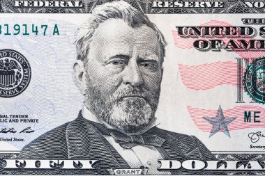 50 dolarlık banknotun parçası.