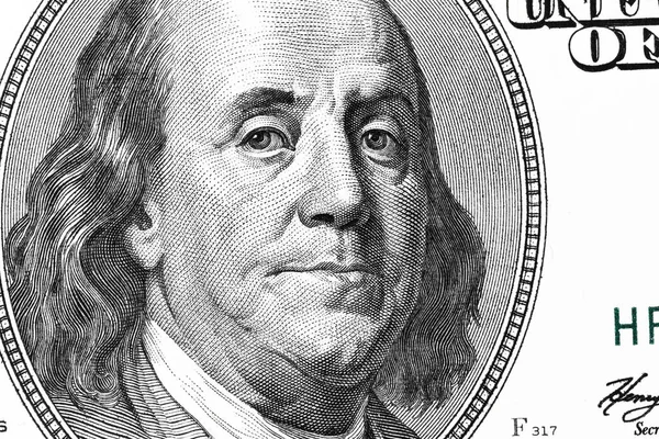 Closeup 100 Dollar Bill — Stock Photo, Image