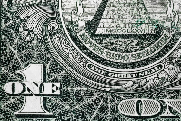 Primer Plano Parte Posterior Del Billete Dólar — Foto de Stock