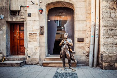 Lviv, Ukrayna - 16 Haziran 2018: anıt için Leopold von Sacher-Masoch Lviv 