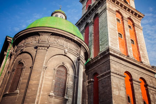 Primer Plano Iglesia Dormition Lviv Ucrania — Foto de Stock