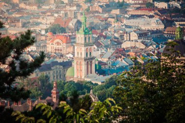Yüksek Kaleden Lviv 'in panoramik görüntüsü