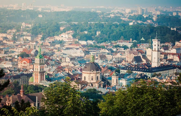 Yüksek Kaleden Lviv 'in panoramik görüntüsü