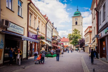 Rzeszow, Polonya - 22 Ağustos 2017: Rzeszow sokak Polonya