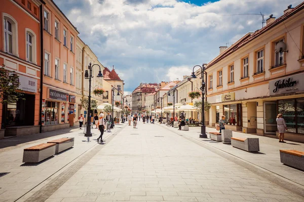 Rzeszow, Polonya - 22 Ağustos 2017: Rzeszow sokak Polonya