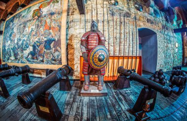 Lviv, Ukrayna - 21 Temmuz 2018: Lviv City Arsenal. İç. Sergi