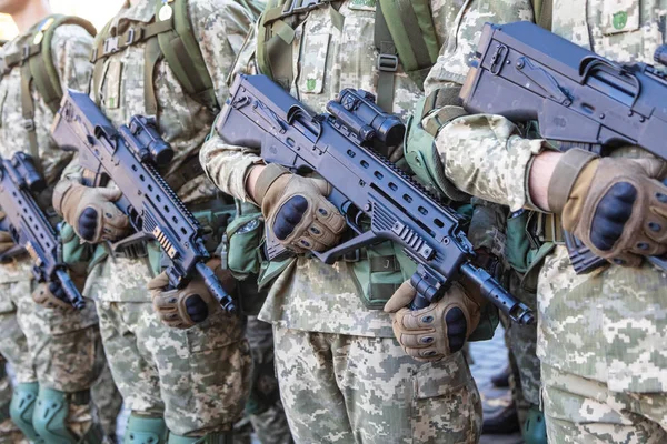 Closeup Soldiers Weapon — Stock Photo, Image