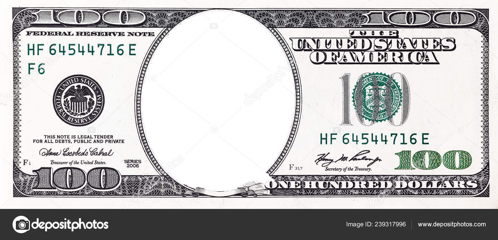 100 Dollar Border Empty Middle Area Stock Photo by ©Ruslan-Lytvyn 239317996