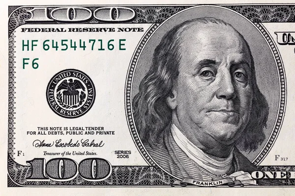 Parte Del Antiguo Billete 100 Dólares — Foto de Stock