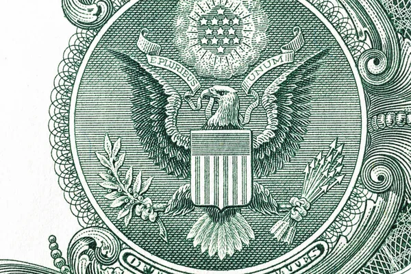 Närbild Baksidan Dollarsedel — Stockfoto