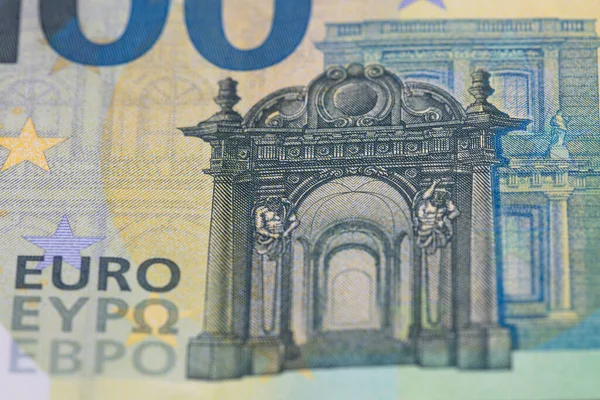 Primo Piano 100 Banconote Euro — Foto Stock