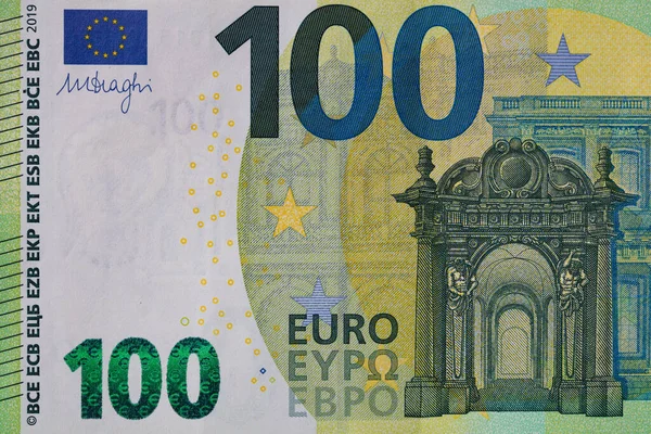 Zbliżenie Banknotu 100 Euro — Zdjęcie stockowe