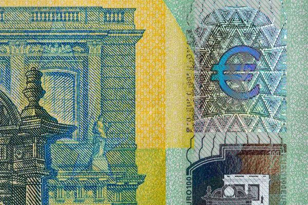 Primo Piano 100 Banconote Euro — Foto Stock