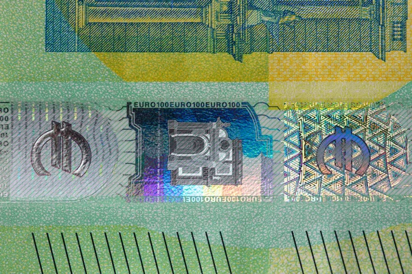 Closeup 100 Euro Banknote — Stock Photo, Image