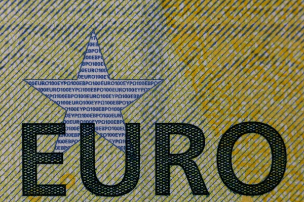 Primer Plano Del Billete 100 Euros — Foto de Stock
