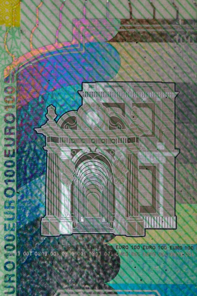 Gros Plan 100 Billets Euros — Photo