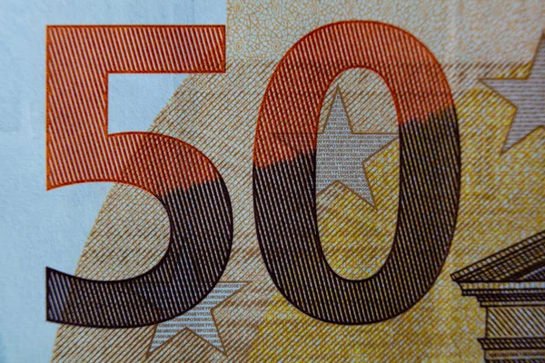 特写50欧元钞票 — 图库照片