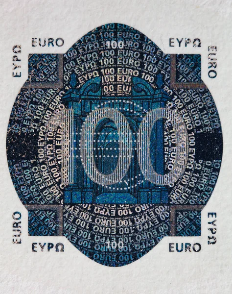 Primer Plano Del Billete 100 Euros — Foto de Stock