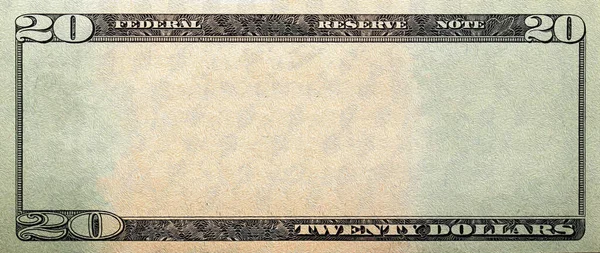 20 dolarlık banknot ve boş orta alan.
