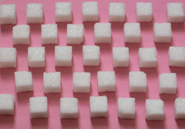 Zuckerwürfel Auf Rosa Hintergrund — Stockfoto