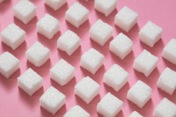 Zuckerwürfel Auf Rosa Hintergrund — Stockfoto