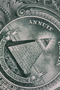1 dolarlık banknotun arkası.