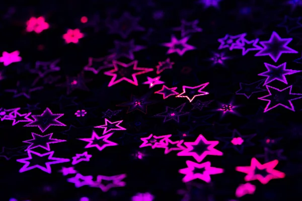 Růžové Fialové Modré Holografické Hvězdy Abstraktní Vzorované Pozadí — Stock fotografie