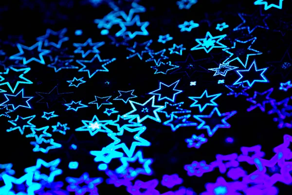 Modrá Holografické Hvězdy Abstraktní Vzorované Pozadí — Stock fotografie