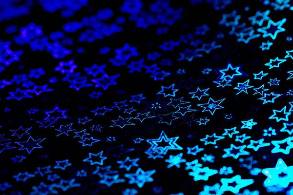Kék Holografikus Csillagok Elvont Mintás Háttér — Stock Fotó