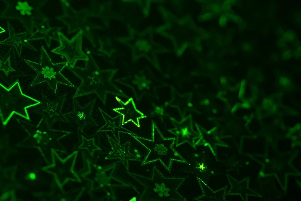 Zöld Holografikus Csillagok Elvont Mintás Háttér — Stock Fotó