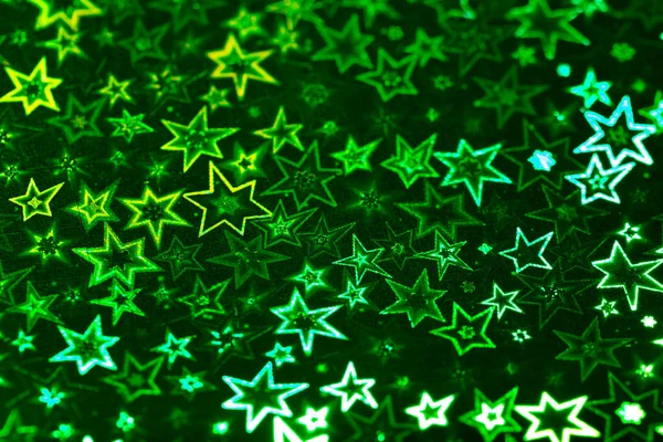 Zöld Holografikus Csillagok Elvont Mintás Háttér — Stock Fotó