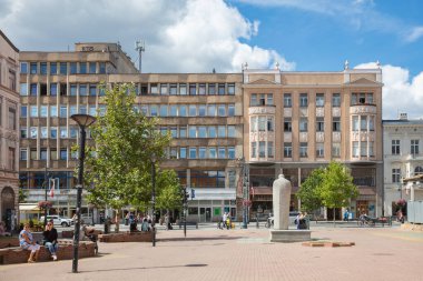 Lodz, Polonya - 7 Ağustos 2022: Polonya Leon Schiller kültür tarihi eser seyahat kavramı