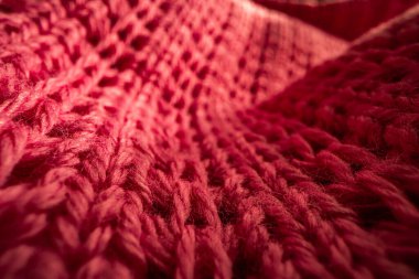 Pembe Örgü Kumaş Yakın Çekim
