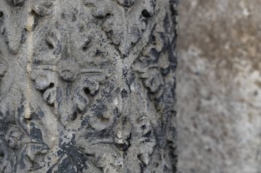 Ancient Stone Carving with Floral Patterns