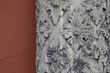 Ancient Stone Carving with Floral Patterns