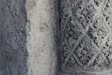 Ancient Stone Carving with Floral Patterns