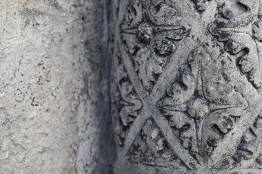 Ancient Stone Carving with Floral Patterns