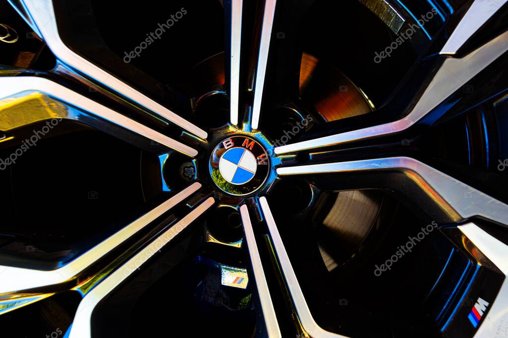 Lviv, Ukraine - September 21, 2025: BMW M Performance Wheel with Brakes Close-up