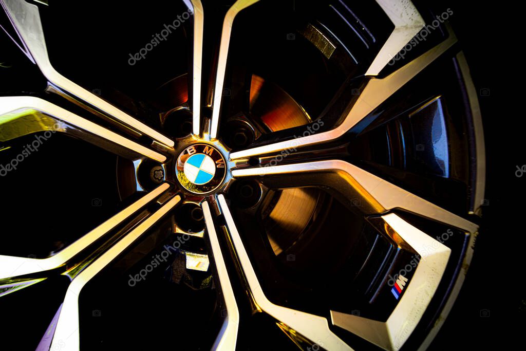 Lviv, Ukraine - September 21, 2025: BMW M Performance Wheel with Brakes Close-up